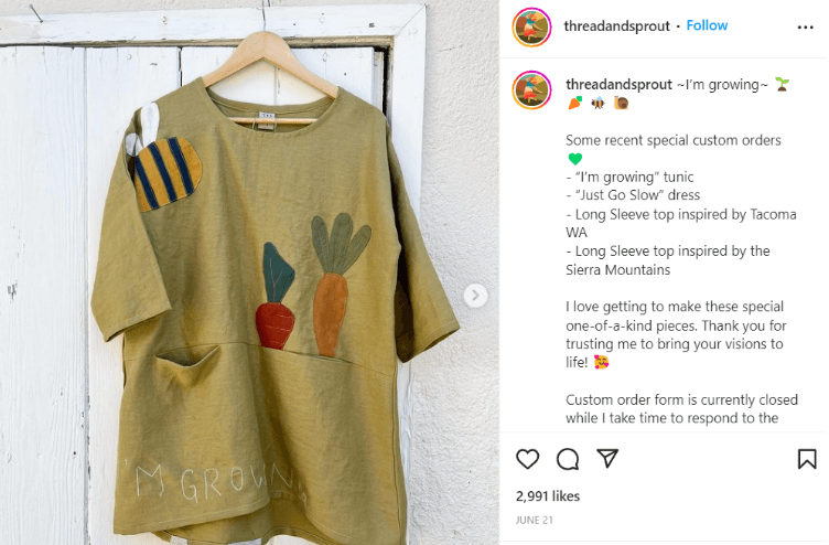 threadandsprout, made to order clothing brands